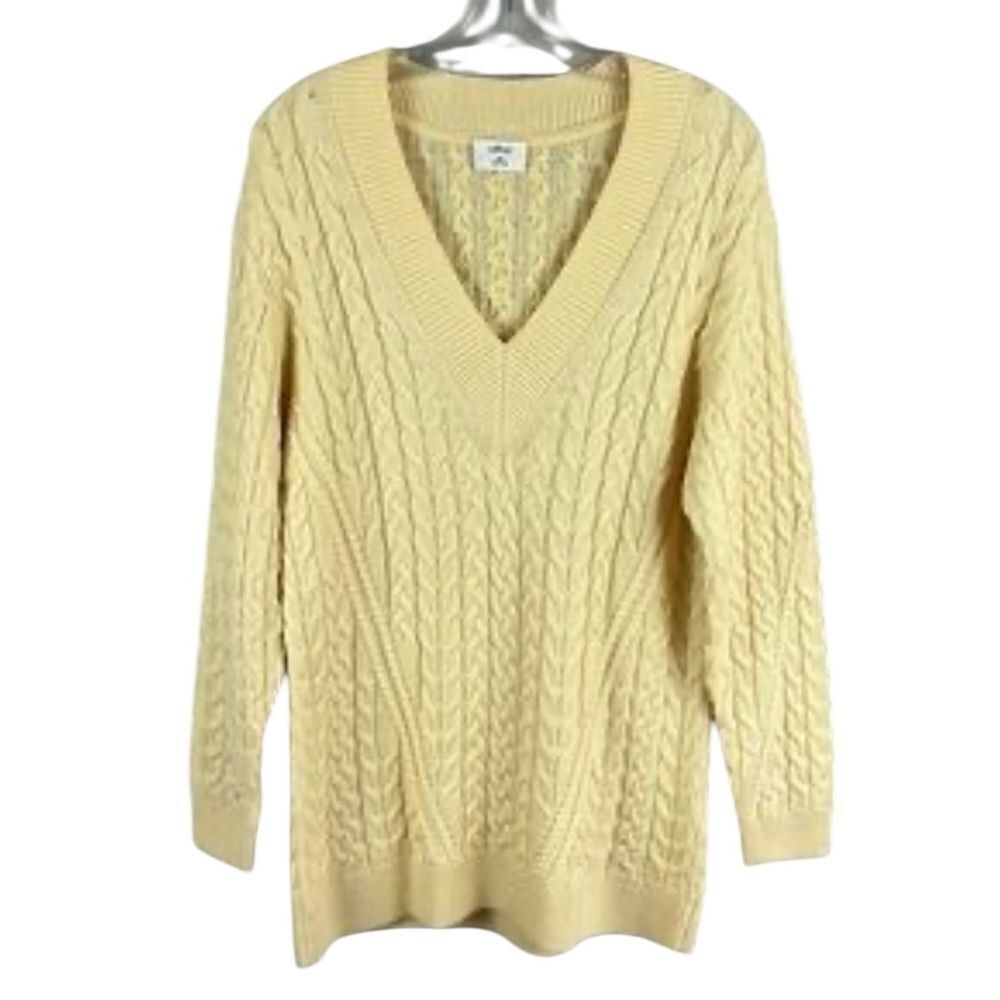 Aritzia Wilfred Butter Yellow Devry V-Neck Sweater V-neck oversized XXS